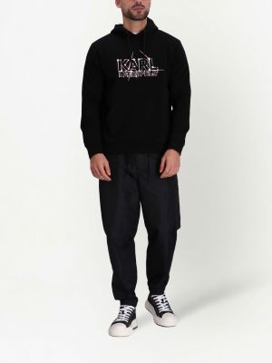 Kapučdžemperis ar apdruku Karl Lagerfeld melns