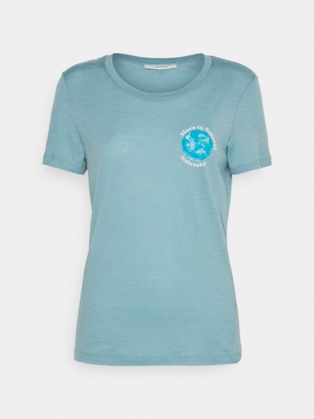 Koszulka z nadrukiem Icebreaker niebieska