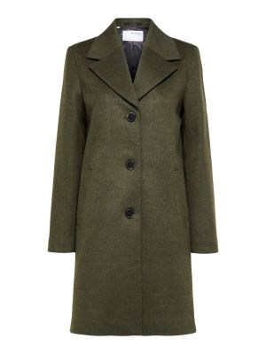 Παλτό Selected Femme Curve πράσινο