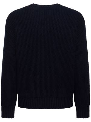 Suéter de cachemir de algodón de punto Alanui azul