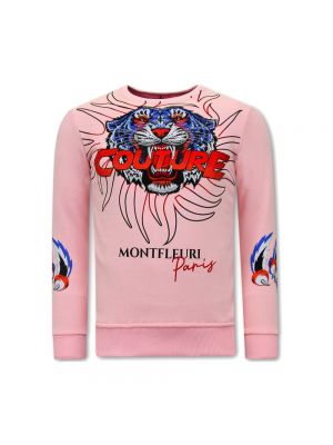 Sweatshirt mit print mit langen ärmeln mit tiger streifen True Rise pink