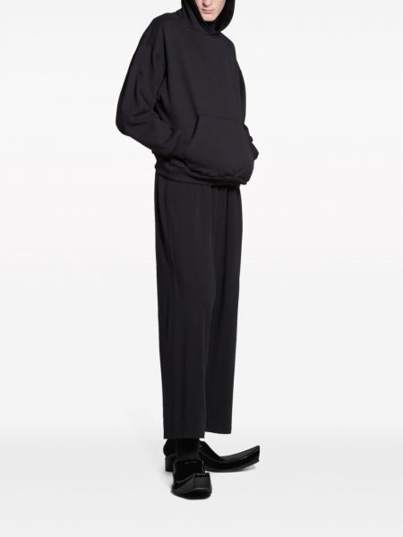 Kokvilnas kapučdžemperis ar kabatām Balenciaga melns