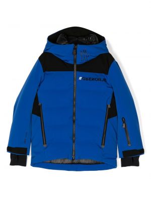 Huppari pitkä takki tytöille Moncler Grenoble Kids sininen