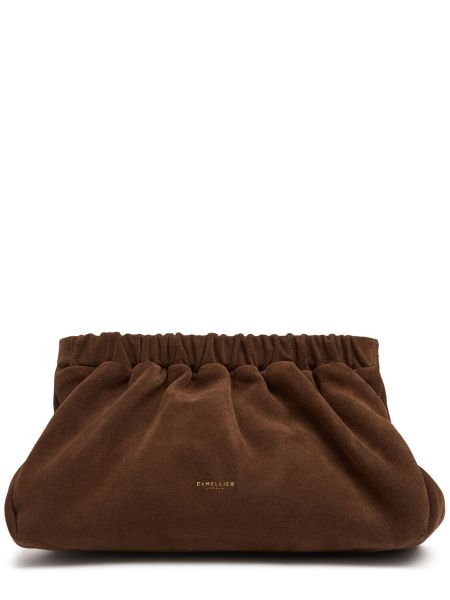 Semsket skinn clutch Demellier brun