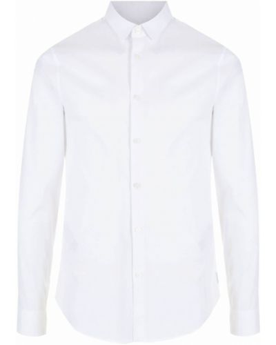 Βαμβακερό πουκάμισο Armani Exchange λευκό
