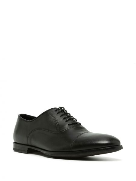 Nėriniuotos iš natūralios odos oksfordo batai su raišteliais Barrett juoda