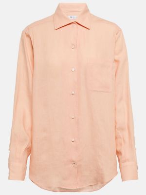 Λινό πουκάμισο Loro Piana ροζ