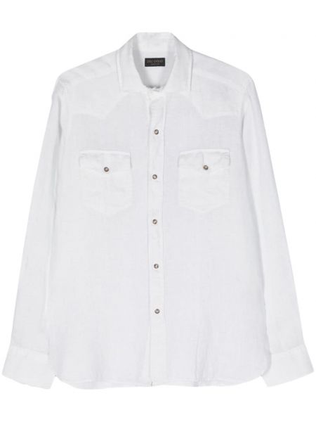 Λινό πουκάμισο Dell'oglio λευκό