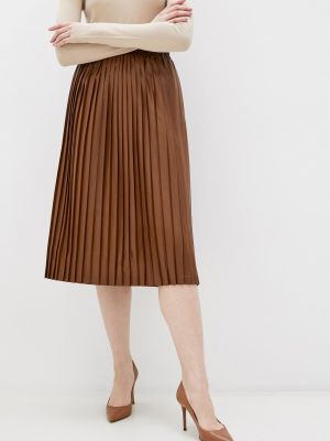 Кожаная юбка Trendyol коричневая