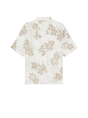 Camicia di lino a fiori Onia bianco