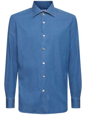 Camisa de algodón Kiton azul