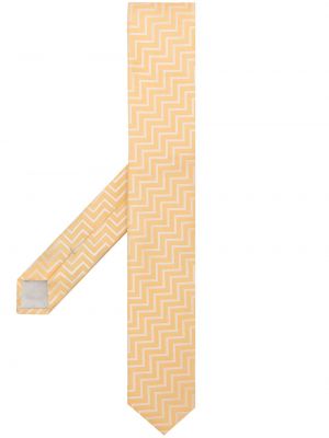 Corbata de seda con estampado con estampado geométrico Giorgio Armani amarillo