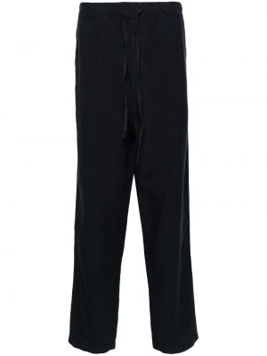 Pantaloni cu picior drept de in 120% Lino albastru