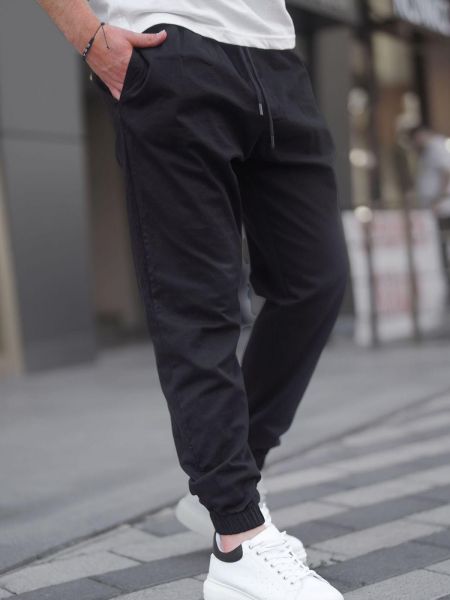Relaxed fit jogger kelnės Madmext juoda