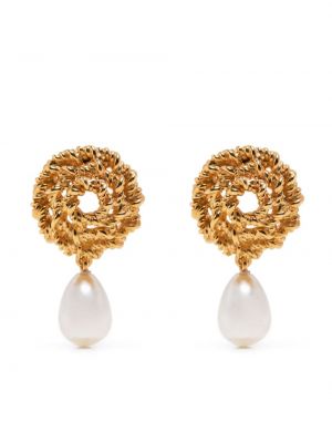 Boucles d'oreilles avec perles à boucle Joanna Laura Constantine doré