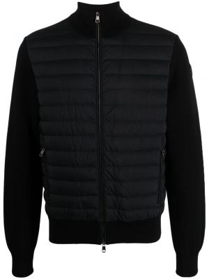Bavlněná péřová bunda Moncler černá