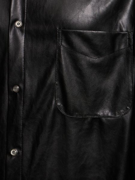 Camisa de cuero de cuero sintético 4sdesigns negro