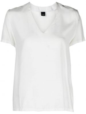 Haftowana koszulka z dekoltem w serek Fay biała
