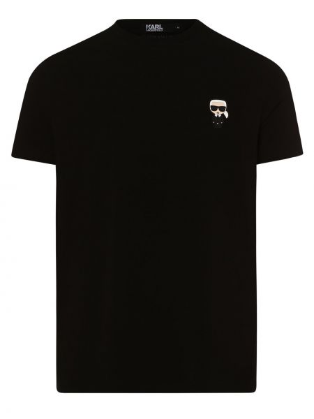 Koszulka bawełniana z dżerseju Karl Lagerfeld czarna