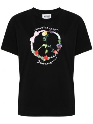 T-shirt aus baumwoll Moschino schwarz
