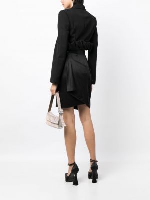Drapované hedvábné mini sukně Chanel Pre-owned černé