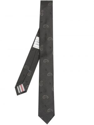 Jedwabny krawat z wzorem paisley żakardowy Thom Browne
