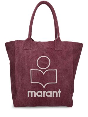 Bavlnená nákupná taška Isabel Marant fialová