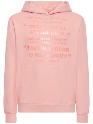 Pamučna hoodie s kapuljačom s printom Htc Los Angeles ružičasta