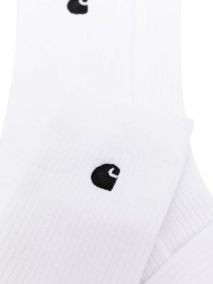 Medvilninės siuvinėtos kojines Carhartt Wip balta