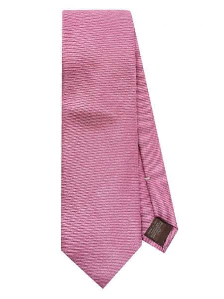 Cravate en soie en jacquard Canali rose