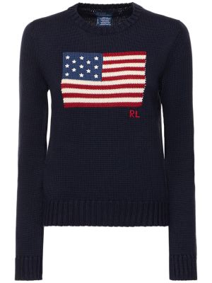 Bomull strikkegenser Polo Ralph Lauren blå