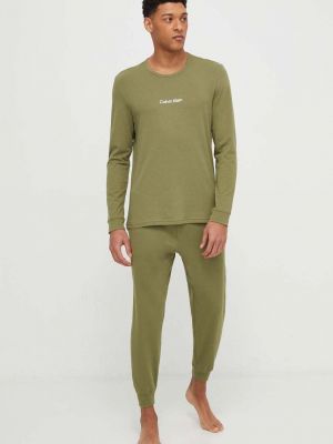 Longsleeve z nadrukiem Calvin Klein Underwear zielona