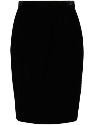 Aksamitna spódnica ołówkowa Saint Laurent czarna