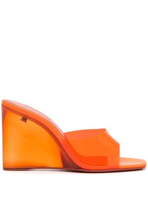 Papuci tip mules Amina Muaddi portocaliu