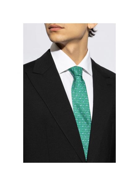 Corbata de seda Salvatore Ferragamo verde