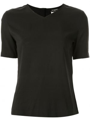 Marškinėliai v formos iškirpte Chanel Pre-owned juoda