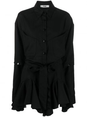 Asymmetrisches kleid mit plisseefalten Pnk schwarz
