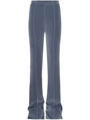 Aksamitne spodnie slim fit Frame niebieskie