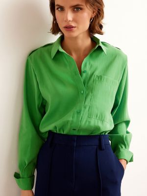 Длинная рубашка в деловом стиле Next зеленая