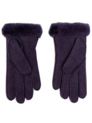 Kožené rukavice Ugg fialové