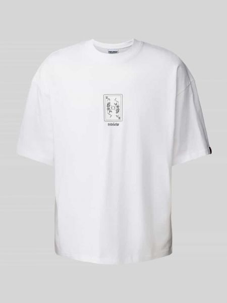 Koszulka z nadrukiem Review biała