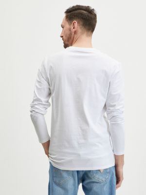 Tricou cu mânecă lungă Guess alb