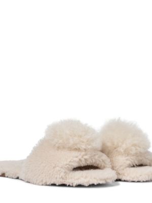 Pantofi din lână alpaca Aquazzura alb