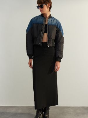 Oversized džínsová bunda Trendyol čierna