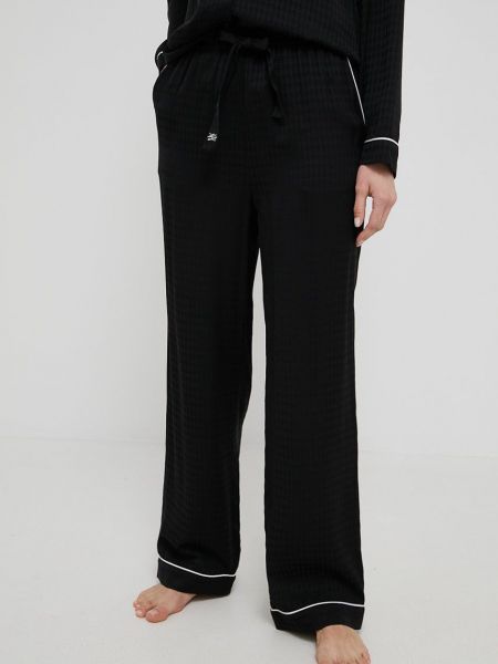 Saténové pyžamo Karl Lagerfeld černé