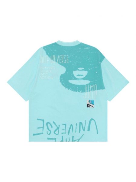Haftowana koszulka bawełniana Aape By A Bathing Ape niebieska