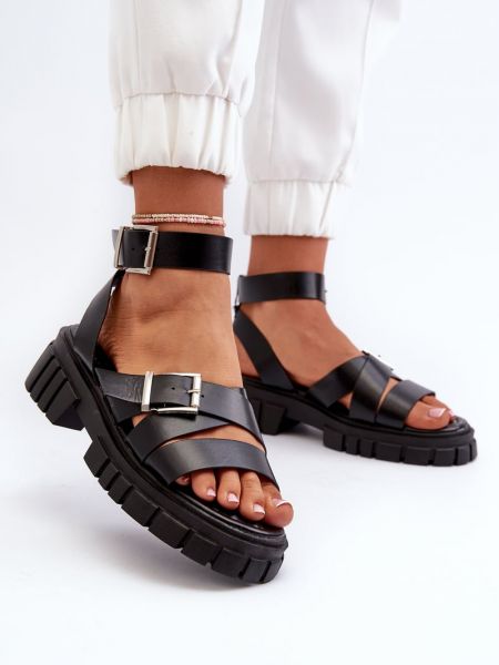 Kožené sandále Kesi čierna