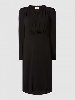 Sukienka midi w grochy z krepy Rosemunde czarna