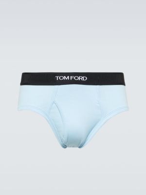 Bombažne hlačke Tom Ford modra