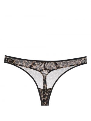 Tango nohavičky s potlačou s leopardím vzorom so sieťovinou Marlies Dekkers hnedá